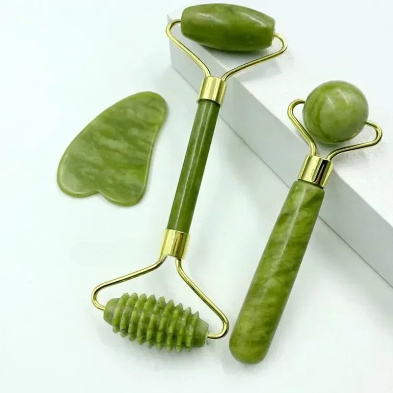 Reflexology Foot Roller - Massageador de rolo de jade natural,