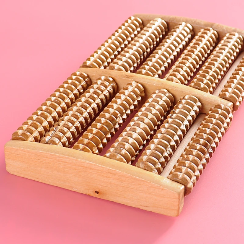 Reflexology Foot Roller - Massageador de pés de madeira, 6