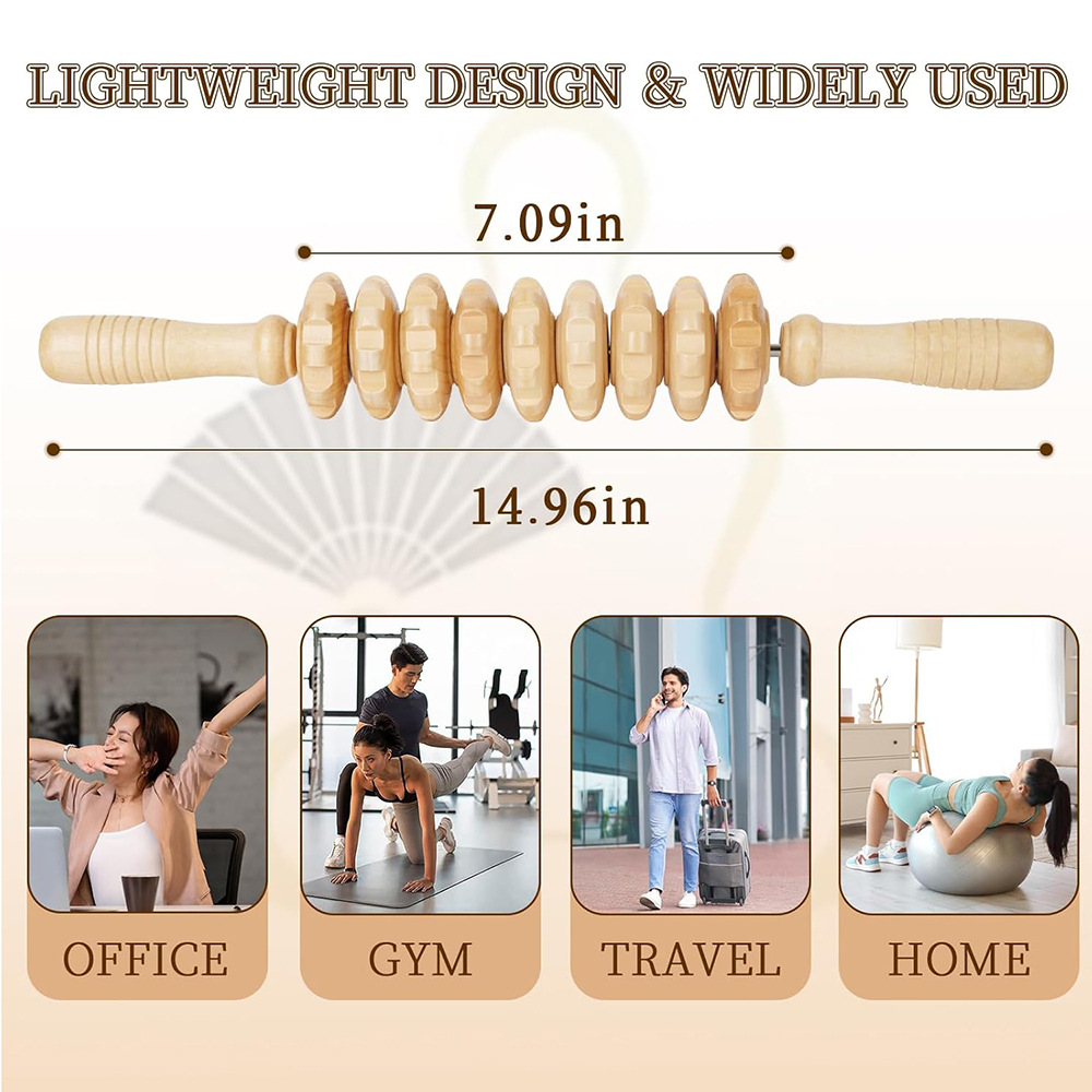1PC Massageador de Madeira com - Reflexology Foot Roller avaliação e preço