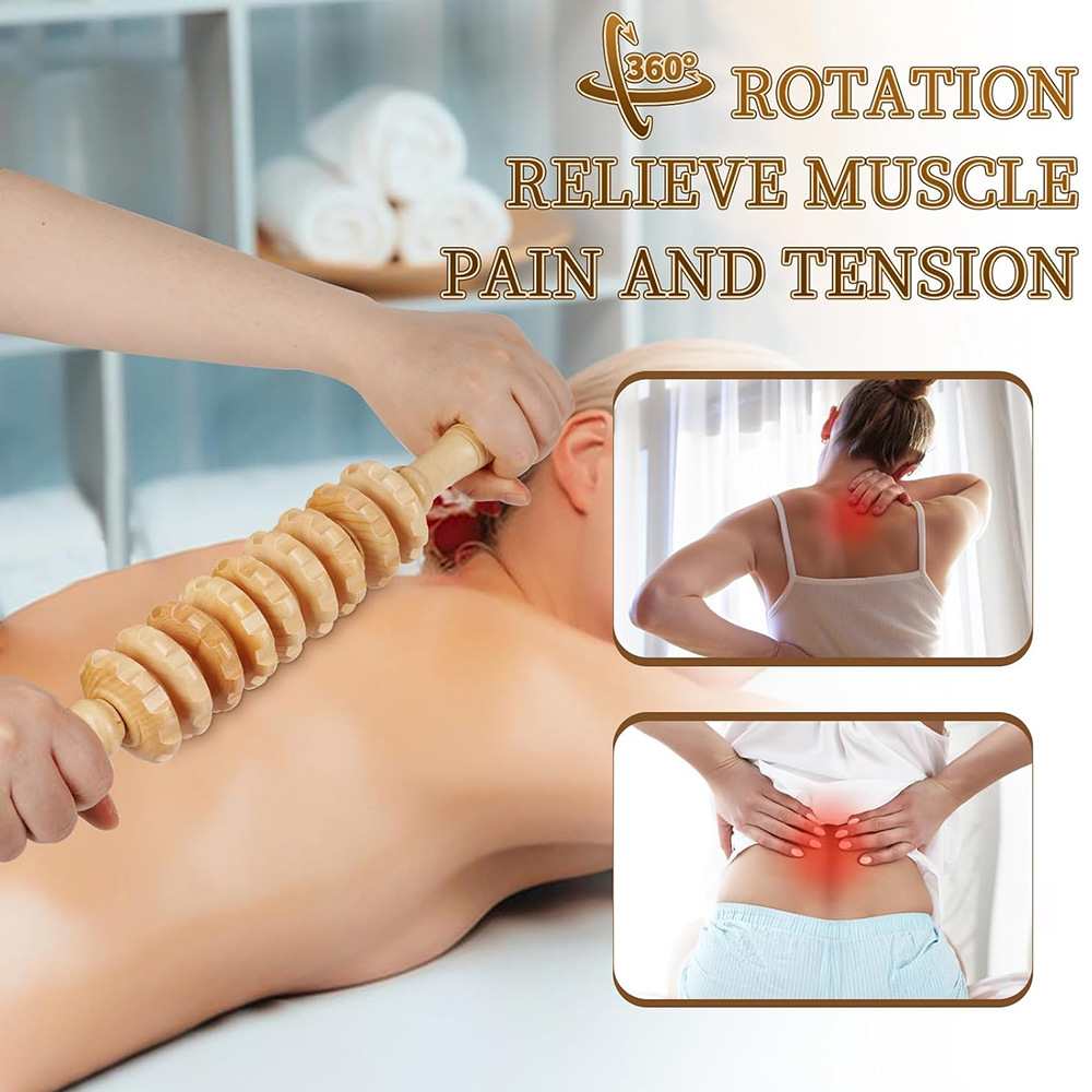 1PC Massageador de Madeira com - Reflexology Foot Roller avaliação e preço